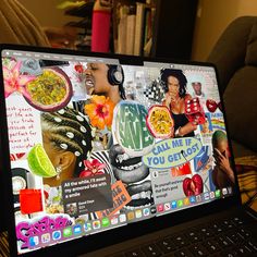 an open laptop computer sitting on top of a table