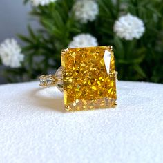 Vintage 15K 610 Solid Gold Yellow Sapphire, White Topaz Ring ...Marked 610 means 61% of Gold...Total of weights 6.9grams...Size 7...Measure of stone center 14 x 12MM ( 12.14ctw ) ....It's in very good condition. Yellow Gold Cubic Zirconia Jewelry With Accent Stones, Luxury Gold Jewelry With Accent Stones, Yellow Diamond Ring In 14k Gold, Gold Diamond Ring With Radiant Cut Gemstone, Gold Diamond Ring With Radiant Cut, Yellow Gold Cubic Zirconia Rings In Radiant Cut, Yellow 14k Gold Diamond Ring, Yellow Gold Citrine Diamond Ring With Accents, 14k Gold Yellow Diamond Ring