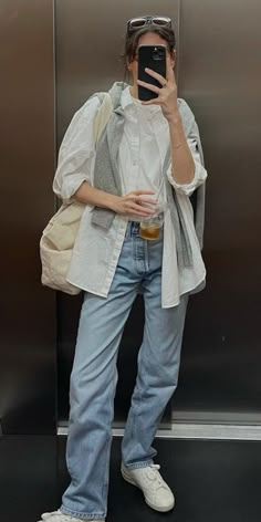 Blue Jean Outfits, 가을 패션, Basic Outfits, Casual Style Outfits, Looks Vintage, College Outfits, Look Chic, Outfits Casuales, Look Cool