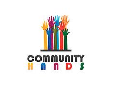 the logo for community hands, which is designed to be colorful