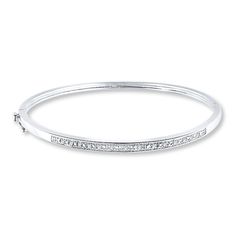 Diamond Bangle Bracelet, Bracelet For Her, Diamond Bangles Bracelet, Kay Jewelers, White Bracelets, Jewelry Essentials, Diamond Bangle, Pinterest Closet, Silver Bangle