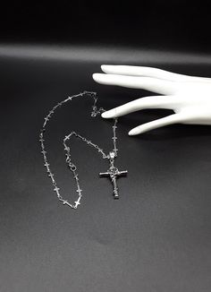 Sterling Silver Crucifix Cross Necklace With Adjustable Chain, Silver Cross Necklace With Clavicle Chain, Adjustable Chain Metal Cross Necklace, Gift Crucifix Cross Necklace With Chain, Gift Cross Necklace With Crucifix Chain, Stainless Steel Crucifix Necklace With Adjustable Chain, Stainless Steel Cross Necklace With Adjustable Chain, Minimalist Silver Cross Necklace, Silver Minimalist Cross Necklace With Clavicle Chain