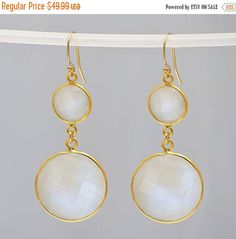 ON SALE Rainbow Moonstone earrings  bezel set Earrings White Bezelled Wedding Earrings, Gift Dangle Earrings With Bezel Setting, White Bezel Setting Earrings For Gift, Bezel Set Earrings, Earrings Double, Set Earrings, Birthstone Earrings, Earrings Bridesmaid, Moonstone Earrings