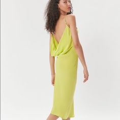 Brand New, So Cute. Added Photos Of Another Color Since They No Longer Have This One. Purchased At Urban- Tagged For Exposure Green V-neck Dress By Urban Outfitters, Urban Outfitters Green V-neck Dress, Yellow Fitted Midi Slip Dress, Yellow Midi Length Slip Dress For Party, Fitted Yellow Slip Dress Midi Length, Green Sundress For Brunch, Yellow Summer Midi Dress For Date Night, Yellow Midi Length Slip Dress, Lime Green Sleeveless Summer Dress