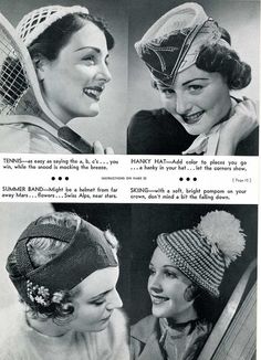 Old Crochet PATTERNS 1930s Hats and two blouses 22 by BlondiesSpot Vintage Crochet Cap Hat, Adjustable Vintage Crochet Hat, Vintage Crochet Bucket Hat, Vintage Crochet Hat, One Size Fits Most, 1930s Crochet, Sailor Hats, 1930s Hats, 1940s Hats, Vintage Headpiece