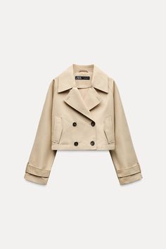 SHORT TRENCH STYLE JACKET - taupe brown | ZARA United States Double Breasted Trench Coat, Zara Shorts, Trench Jacket, Cardigan Sweater Jacket, Trench Coats Women, Short En Jean, T Shirt Vest, Lany, Sweater Jacket