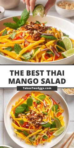 the best thai mango salad is ready to be eaten