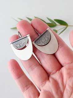 Desert Sands Earrings-Three sizes – Flying Crow Metalworks Desert Sand, Half Circle, How To Make Earrings, Metal Working, Stone, Sterling Silver, Silver