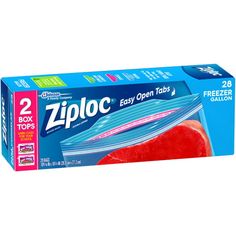 ziploc easy open tabs, freezer bags, 2 - ply, 28 ct