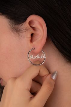 Name Earrings , Minimalist Earrings , Personalized Earrings , Personalized Jewelry , Stud Earring , Gift for Her , Bridesmaid Gift ,Mom Gift , Mother's Day Gifts C U S T O M - NAME - E A R R I N G - Material: Solid 925 Sterling Silver - Finish : Sterling Silver - Gold Filled - Rose Gold Filled * All our jewelries are handcrafted at our workshop. H O W - T O - O R D E R 1- Select color from the menu 2- Enter your preferred NAME , number , date or symbols in the order you want Here are the symbols Silver Name Earrings For Gift, Custom Name Metal Earrings For Gift, Custom Name Sterling Silver Earrings, Custom Name Gold Sterling Silver Earrings, Custom Name Gold Metal Earrings, Personalized Earrings, Number Date, Name Earrings, Earring Gift