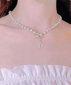 Stylish Alloy Pearl Zircon Bow Gratuated Bead NecklaceMade of fine Alloy Pearl Zircon Bow.Length: 43cm/16.77". Matches easily with daily hairstyle, dresses & Shirts Daily Hairstyles, Bead Necklace, Beaded Necklace, Beads, Hair Styles, Dresses, Quick Saves