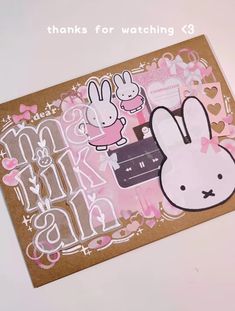 a card with some bunny stickers on it