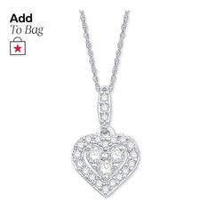 in stock Macy's Brilliant Cut Diamond Necklace For Gift, Valentine's Day Double Heart Jewelry In Pave Setting, Diamond White Double Heart Jewelry With Prong Setting, Classic Double Heart White Gold Jewelry, Macy's Brilliant Cut Diamond Necklace For Anniversary, Macy's Diamond White Diamond Necklace For Anniversary, Double Heart Jewelry With Pave Setting For Anniversary, Macy's Fine Jewelry Diamond Necklace For Anniversary, Macy's Diamond Necklace For Anniversary