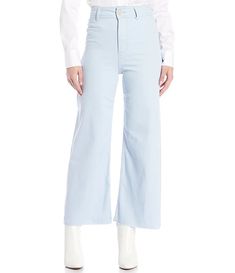 Antonio Melani Alexandra High Rise Twill Wide Leg Machine Washable Crop Pants | Dillard's High Waist Cotton Cropped Jeans, High Waist Cotton Cropped Jeans For Work, Straight Leg Jeans For Spring Elevated Casual, Straight-leg Jeans For Elevated Casual Spring Occasions, Straight Leg Jeans For Elevated Casual Spring Occasion, High Waist Cropped Jeans For Work, Chic Cotton Flare Jeans With Belt Loops, Spring Casual Straight Leg Jeans, High-waisted Cropped Jeans With Five Pockets For Fall