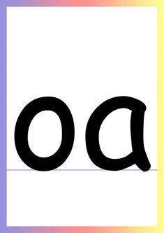 the letter oa is shown in black on a white background with an orange and yellow border