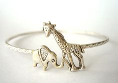 Giraffe cuff bracelet with an elephant wrap style by stavri, $26.00 Giraffe Ring, Giraffe Jewelry, Animal Bracelet, Elephant Ring, Elephant Jewelry, Elephant Bracelet, An Elephant, Bracelet Charm, Bracelet Bangle