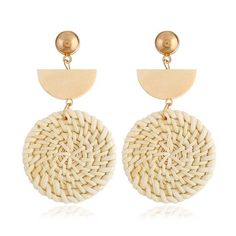 Earrings for Women- Organic Wooden Straw Weave Rattan Earrings round Vine Braid Geometric Big eaings   #hollywoodsensation #pretty #womensfashion #beauty #bestoftheday #hollywoodsensationjewelry #summer #followforfollow #fashion Straw Heart, Rattan Earrings, Straw Earrings, Stylish Earring, Wooden Earrings, Light Weight Earrings, Round Earrings, Pendant Earrings, Tassel Earrings