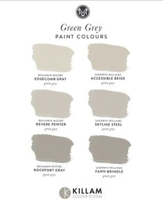 the different shades of paint that are available in this color scheme for walls and ceilings