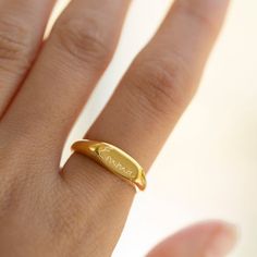 Tiny Signet Ring – E&E PROJECT Minimalist Monogram Signet Ring As Gift, Minimalist Initials Signet Open Ring, Minimalist Gold Signet Ring With Initials, Minimalist Yellow Gold Monogram Signet Ring, Gold Signet Ring With Initials For Gift, Gold Minimalist Jewelry, Meaningful Jewelry, Signet Ring, Minimalist Jewelry