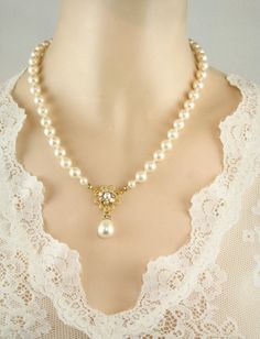 Bridal Pearls Necklace, Bridal Jewelry, Wedding Pearls, Golden Flower, Drop Pearl, Victorian Vintage Necklace, Crystal, Rhinestone Gold Classic Cream Wedding Jewelry, Elegant Cream Jewelry For Wedding, Exquisite Pearl Wedding Necklace, Exquisite Pearl White Wedding Necklace, Exquisite Pearl Necklace With Elegant Design For Wedding, Exquisite Pearl Pendant Jewelry For Wedding, Elegant Pearl Chain Bridal Necklace, Cream Pearl-embellished Jewelry For Wedding, Cream Pearl Embellished Jewelry For Wedding