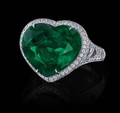 9 Ct Green Heart Cut Emerald And Diamond Wedding Ring 14k White Gold Heart Shaped Diamond Engagement Ring, Wedding Ring White Gold, Heart Shaped Diamond Ring, Heart Wedding Rings, Heart Engagement, Heart Engagement Rings, Ring White Gold, White Gold Wedding Rings, Emerald Engagement