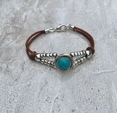 Womens Leather Bracelet Turquoise Boho Bracelet Beaded Bracelet Silver Plated Beads Gift for Women - Etsy Nickel Free Turquoise Beaded Bracelets As Gift, Nickel-free Turquoise Beaded Bracelets As Gift, Nickel-free Turquoise Beaded Bracelet For Gift, Nickel-free Turquoise Beaded Bracelet Gift, Bohemian Leather Braided Bracelet As Gift, Southwestern Adjustable Hand Wrapped Jewelry, Adjustable Southwestern Hand Wrapped Jewelry, Southwestern Hand Wrapped Adjustable Jewelry, Adjustable Southwestern Style Hand Wrapped Jewelry