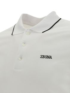 Cotton polo shirt by zegna, classic ribbed collar with contrasting profile, tone-on-tone front buttons, short sleeves with contrasting profiles, iconic brand signature embroidered in contrast on front, regular fit. Composition: 95% % Cotton, 5% % Elastane Fit Man, Men Polo Shirt, Zegna Men, Zegna Shoes, Ermenegildo Zegna, Cotton Polo Shirt, Mens Luxury, Top Designer Brands, Cotton Polo