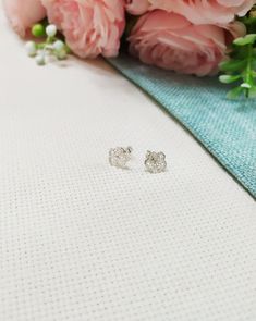 "Cute Lace flower studs .flower studs ,flower Earring , silver Lace flower silver ,Bridal jewelry, small flower studs, small stud earrings, Minimal dainty Earring, Gift for graduation, Mother's day gift, Gift for sister ♥ Dimensions of the Lace flower studs: 9.5mm/ 0.37\" ♥ sterling silver or 18 karat gold Vermeil ♥ High Quality Designer Jewelry ♥ Comes in a cute little package ready for gifting. ♥ Comes with a card. As in photo or you can Send your text .And we will prepare the card ❤ CURRENT P Elegant Flower Earrings Gift For Her, Sterling Silver Flower Earrings As A Gift For Her, Elegant Nickel-free Flower Earrings As Gift For Her, Cubic Zirconia Flower Earrings, Nickel Free Flower Earrings For Her, Silver Flower Earrings As Gift For Her, Tiny Sterling Silver Flower Earrings As Gift, Delicate Tiny Sterling Silver Flower Earrings, Dainty Flower Earrings In Cubic Zirconia