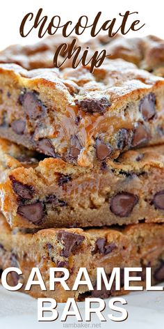 chocolate chip cookie bars stacked on top of each other with the words hump gay