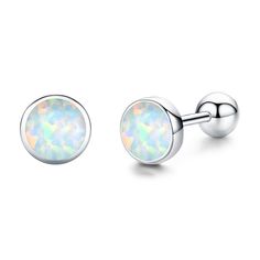 PRICES MAY VARY. Cute Dainty Earrings❤The screw back stud earrings is inlaid with white fire opal for a unique look. Hypoallergenic Earrings❤the stud earrings are made of 925 sterling silver and opal,nickel free, lead free, cadmium free and hypoallergenic for sensitive ears. Opal Earrings Size❤stud diameter is 0.28 inch (7 mm) , the screw back earrings are for all teens and women. Secure Screw Back Earrings❤Internally screw thread design, without pushing on your little earlobes, keep secure, not Rosa Gold, Opal Stud Earrings, Womens Earrings Studs, Swarovski Stones, Opal Earrings Stud, Opal Studs, Small Earrings Studs, Birthday Jewelry Gift, Hypoallergenic Earrings