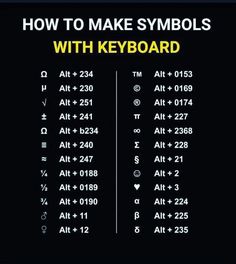 how to make symbols with keyboard in windows 10 and mac os x, 8 / 7