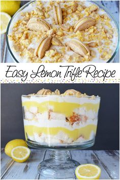 lemon trifle recipe in a glass dish