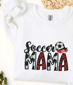 New! Soccer Mama Custom Embroidered Sweatshirt/Hoodie was just added to eBay. Check it out! #eBay #eBaySeller White Fleece Sweats With Letter Print, Sporty Long Sleeve T-shirt With Embroidered Logo, White Fleece Sweatshirt With Letter Print, Casual Long Sleeve T-shirt With Embroidered Logo, Sporty Embroidered Long Sleeve T-shirt, White Crew Hoodie With Embroidered Graphics, Casual T-shirt With Embroidered Logo For Winter, White Hoodie With Embroidered Graphics, Sporty White Sweater With Embroidered Logo