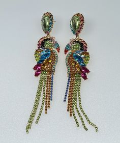 These 5" long earrings are definitely exquisite. Multicolored and sparkling, these earrings will provide sassiness to your outfits! Full of attitude, these earrings are for the confident woman in you! Make these earrings part of your collection today! Confident Woman, Gorgeous Jewelry, Rhinestone Earrings, Long Earrings, Amazing Jewelry, Fashion Earrings, Turquoise Necklace, Beaded Bracelets, Sparkle