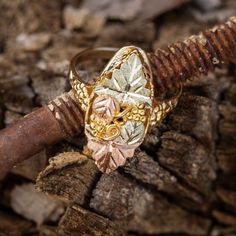 Size: 7 Elk Ivory, Foliage Design, 10k Gold Ring, Angel Jewelry, All Pink, Black Hills Gold, Ladies Ring, Right Hand Rings, Creating Jewelry