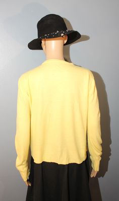 "Vintage, 1960's-1970's, Orlon acrylic yellow cardigan sweater. Gently worn. In overall nice condition without any rips or stains. Women's Medium Length, 22\" Underarm to underarm, 20\" Sleeves, 25\"" Retro Yellow Long Sleeve Sweater, Classic Yellow Long Sleeve Cardigan, Mustard Retro Long Sleeve Sweater, Vintage Long Sleeve Mustard Sweater, Vintage Mustard Long Sleeve Sweater, Mustard Vintage Long Sleeve Sweater, Vintage Yellow Long Sleeve Sweater, Casual Yellow Crew Neck Cardigan, Troy Ny