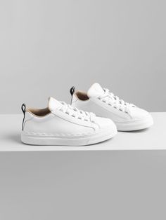 Sneakers All White Sneakers, Chloe Logo, Sporty Aesthetic, Shoe Image, Chloe Shoes, Sport Shoes Women, White Sneakers Women, White Leather Sneakers, Lacing Sneakers