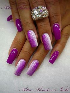 Purple Nail Art Designs, Purple Ombre Nails, Unghie Sfumate, Ombre Nail Designs, Diy Nail Designs