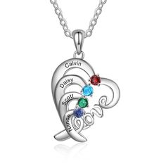 This Personalized Pendant Necklace Four Custom Names And Birthstones features stainless steel that will make this pendant last a lifetime because it´s made of high-quality silver that will never fade its color. Pick 4 custom names and 4 custom birthstones and share them with your loved ones. All of our products on Personalized Jewels are made with care and extreme attention to detail so you can get the best of the best! You can showcase your love by customizing this jewelry for that special one! Personalized Pendant Necklace, Mother Necklace Personalized, Family Birthstone Necklace, Promise Necklace, Personal Jewelry, Family Necklace, Australia Post, Personalized Pendant, Mothers Necklace