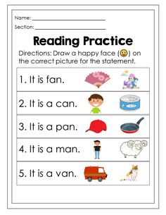 the worksheet for reading practice with pictures