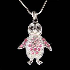 PERFECT GIFT FOR Penguin lovers!!!You are getting a very cute Baby Emperor Penguin Pendant with Swarovski crystals. It comes with a FREE 18" inch (45cm) silver plated rhodium finish snake chain necklace with lobster clasp. Pendant size is 1" wide X 1 5/8" high (25mm X 41mm)Crystal Color: Light Rose, Jet Black, Rose===================Prices are in US$.For shipping policies and other important information, click on “profile” on the right.See an item that you like but has already been sold? Contact Personalized Pink Jewelry For Christmas, Silver Necklace With Bling For Gift, Silver Bling Necklace For Gift, Crystal Rhinestone Necklace For Gift, Crystal Rhinestones Necklaces For Gift, Rhinestone Necklaces As Valentine's Day Gift, Crystal Necklaces With Rhinestones As Gift, Crystal Necklaces With Rhinestones For Gift, Rhinestone Necklaces For Valentine's Day Gift