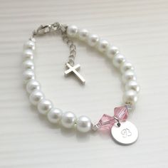 Baby girls baptism gift girls christening giftchristening | Etsy Elegant Personalized Cross Bracelets, Customizable Cross Jewelry For Baptism, Personalized Cross Jewelry For Baptism, Dainty Adjustable Jewelry For Baptism, White Cross Jewelry For Personalized Gift, Elegant Handmade Jewelry For First Communion, White Cross-shaped Jewelry For Personalized Gift, Dainty White Jewelry For Baptism, Personalized Jewelry For Baptism And Mother's Day