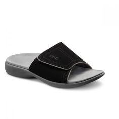 Dr. Comfort Kelly Women’s Sandal Slide | Dr. Comfort  $59 BLACK, CAMEL, LT. BLUE Luxury Women's Cushioned Slides, Modern Slip-on Flip Flops With Removable Insole, Casual Slide Footbed Sandals With Ortholite Insole, Beach Slides With Ortholite Insole And Open Toe, Modern Slip-on Slides With Arch Support, Modern Slide Sandals With Rubber Sole, Comfortable Slip-on Sport Sandals With Removable Insole, Comfortable Slide Footbed Sandals With Rubber Sole, Comfortable Sport Sandals With Textured Footbed