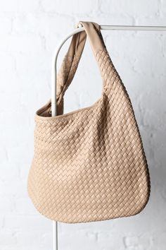 Laverne Woven Hobo Bag - Natural Everyday Woven Leather Hobo Bag, Woven Hobo Shoulder Bag For Errands, Chic Beige Braided Bucket Bag, Natural Woven Shoulder Bag For Errands, Chic Beige Braided Bag, Chic Braided Beige Bags, Chic Beige Woven Leather Bucket Bag, Hobo Shoulder Bag With Braided Handles For Errands, Hobo Bag With Braided Double Handles For Errands