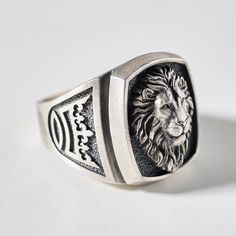 Lion Ring 925 Sterling Silver Ring, Handmade Gift, Personalized Gift, Handmade Jewelry, Men's Ring, Gift for Boyfriend, Lion Gift Ring The stylish Lion handmade ring is ideal for daily use. It is made of pure 925K silver and has the most intricate details that will attract the attention of everyone who sees it. Handmade with love and joy, this ring will be with you for years to come and may even become a family heirloom for generations! This silver ring, which will attract attention with its han Lion Gifts, Lion Ring, Gift For Boyfriend, Gift Ring, Men's Ring, Family Heirloom, Gift Handmade, Memorial Gifts, Ring Handmade