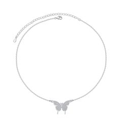 PRICES MAY VARY. The short chain butterfly choker necklace is the actual idea of using simple and elegant. choker length can be free to match according to your preferences. which is the highlight that makes you become the focus in the crowd. Necklace length:13‘’+3‘’(extended chain), you can freely adjust the length according to your neck and clothes. Material: S925 sterling silver,platinum polished finished. won't change color or get dark.tarnish resistant,no nickel .sterling silver allows for c Butterfly Choker Necklace, Chain Butterfly, Butterfly Choker, Elegant Choker, Clothes Material, Silver Necklace Simple, Jewelry Butterfly, Sterling Silver Choker, Ball Party