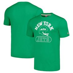 Celebrate your unwavering loyalty to the New York Jets with this Helmet Tri-Blend T-Shirt from Homage. This comfortable gear proudly displays the Jets logo, making it the perfect way to represent your favorite NFL team. Green Short Sleeve Team Spirit T-shirt, Green Team Spirit T-shirt With Team Name, Green Team Logo T-shirt Fan Gear, Green T-shirt With Team Name For Fans, Green T-shirt With Team Logo For Fans, Green Fan Gear T-shirt With Team Logo, Green Short Sleeve Top With Team Logo, Green Sporty T-shirt For Fan Gear, Green Tops With Logo Print For Fan Merchandise