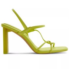 Slender Straps Blend Elegant Twists And Turns Over Sturdy Block Heels In The Gorgeous Aldo Meagan Dress Sandals. 3-1/4" Block Heel Square Open Toe Slip On, Slingback Strap Polyurethane Upper; Unlined, Polyurethane Lining; Rubber Sole Imported Spring High Heel Slingback Sandals With Strap, Spring High Heel Slingback Sandals, Green Slingback Sandals With Heel Strap For Spring, Summer Strappy Slingback Sandals For Party, Multi-strap Party Sandals For Summer, Summer Evening Heels With Multiple Straps, Summer Party Sandals With Multiple Straps, Green Slingback Sandals With Heel Strap For Summer, Strappy Slingback Sandals For Spring Party