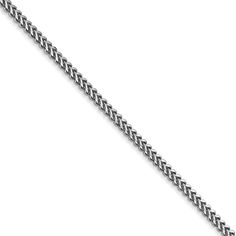 1.5mm 14k White Gold Solid Franco Chain Necklace White Gold Jewelry With Curb Chain In Stainless Steel, White Gold Wheat Chain Jewelry, White Gold Link Jewelry With Wheat Chain, White Gold Jewelry With Wheat Chain Link, White Gold Wheat Chain Link Jewelry, Classic Stainless Steel Wheat Chain Jewelry, Minimalist Silver Jewelry With Wheat Chain, Anchor Chain, Bow Jewelry