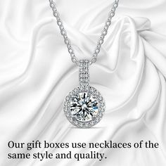 Introducing our stunning 1-carat high-quality sterling silver Moissanite necklace--the perfect combination of elegance, sparkle, and timeless beauty. This breathtaking necklace is crafted from premium sterling silver and features a dazzling Moissanite stone that radiates brilliance with every movement. Known for its fire and clarity, Moissanite offers the luxurious look of a diamond, making it a sophisticated yet affordable choice. Whether you're looking to elevate your everyday style or searchi Luxury Lab Grown Diamond Necklace As A Gift, Luxury Lab Grown Diamond Necklace As Gift, Anniversary Necklace With Brilliant Cut Lab Grown Diamond, Anniversary Necklace With Brilliant Cut Lab-grown Diamond, Anniversary Lab Grown Diamond Necklace With Brilliant Cut, Moissanite Diamond Necklace For Gift, White Moissanite Diamond Necklace For Gift, White Moissanite Diamond Necklace As Gift, Gift White Moissanite Diamond Necklace